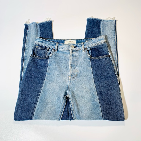 PacSun Denim - Pacsun jeans MOM jeans two tone 100% cotton high rise jeans women size 26